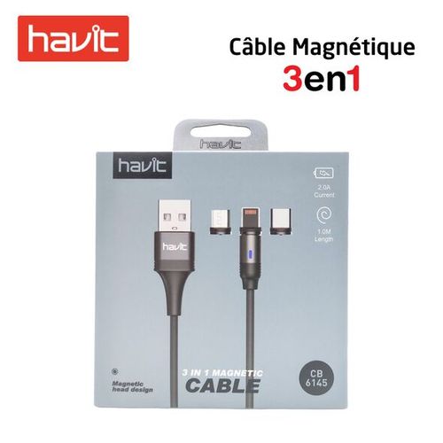 Câble USB-A vers USB-C - Noir - Cultura -2 m - Chargeurs USB