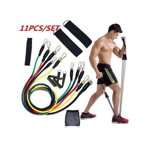 12 Pcs Pack Fitness Musculation - Elastique & Barre fixe - Prix en
