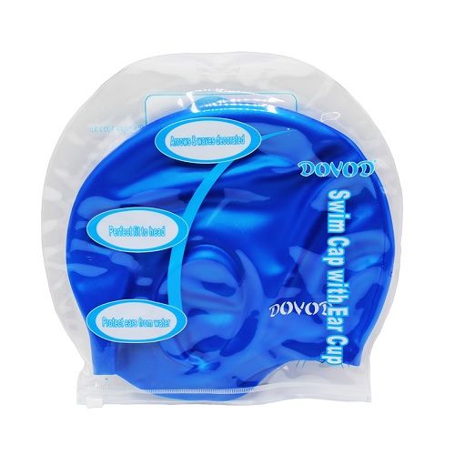 Bonnet Piscine Protection Oreille - 3D Silicone Imperméable -Gris