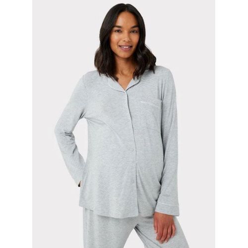 product_image_name-Chelsea peers-Pyjama De Maternité – Pantalon & Chemise – En Modal –  Gris -1