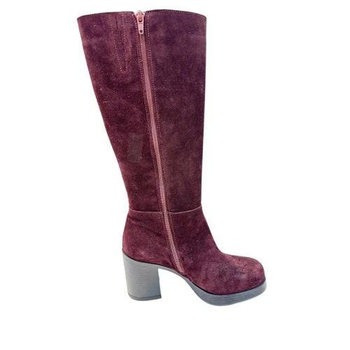product_image_name-YOKONO-Bottes Hautes En Velours Suédé Bordeaux Avec Talon Bloc-2