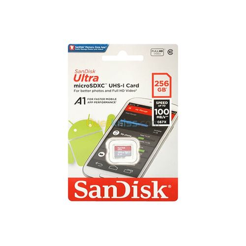 Carte Mémoire SanDisk Ultra MicroSDXC UHS-I -256 Gb Vitesse 100 Mb / s -  Prix en Algérie