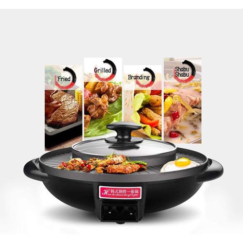 Gril électrique avec hot pot, surface antiadhésive, hot pot avec couvercle  en verre - Prix en Algérie