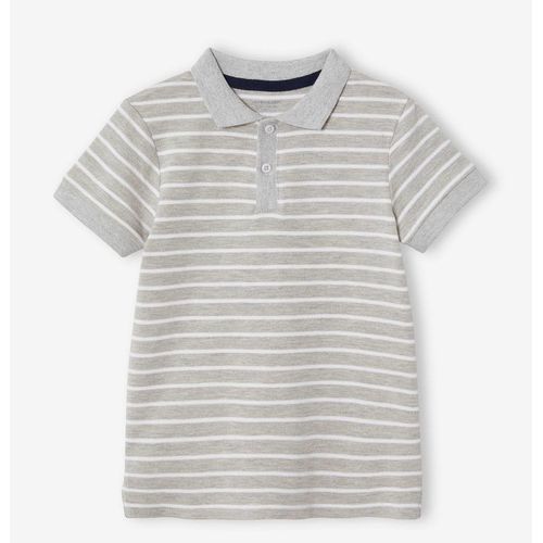 product_image_name-Vertbaudet-حزمة من 2 قميص بولوز للأولاد بنسيج بيكيه - 1 أزرق لائحة + 1 مخطط-3