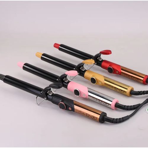 product_image_name-ENZO PROFESSIONAL-outils de coiffure professionnels en céramique rotatif rose bigoudi négatif ionique 25MM fer à friser pivotant En-9123 Rose -3