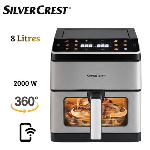 product_image_name-SILVER CREST-Friteuse Airfryer Double Résistances à air 8L 2000W Écran Tactile Fenêtre Visible Smart WIFI - 12 Programmes - RA880-1