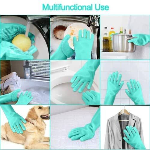 Gants De Vaisselle Imperméables Cuisine Nettoyage Durable Tâches Ménagères  Gants De Vaisselle Blanc Gants De Ménage En Plastique Antidérapants VT1881  Du 1,15 €