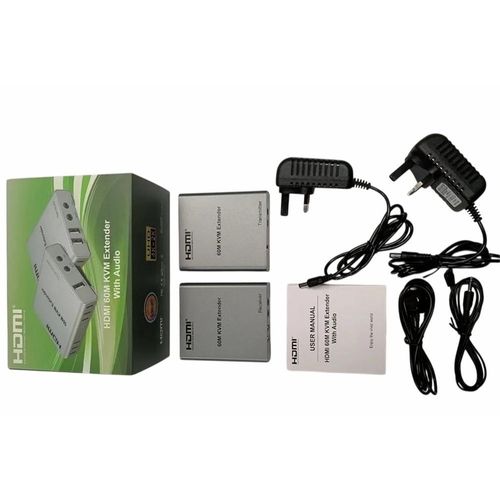 product_image_name-Générique-Extenseur HDMI KVM USB Souris & Clavier avec Audio à 60m par Câble Réseau RJ45, RX + TX 1080P, Contrôle IR -8