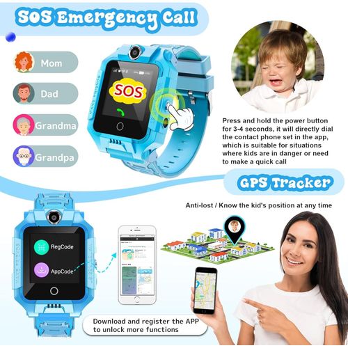 4G Montre Connectée Telephone Enfant GPS pour Garçon Fille Montre