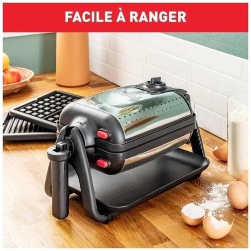 product_image_name-Tefal-Gaufrier semi professionnel, 1200 W, Thermostat réglable, Voyant lumineux, Poignée rotative et rabattable, Résultat parfait, Nettoyage facile, King Size WM756D12-6
