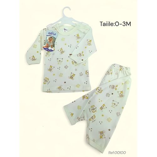 product_image_name-Générique-طقم بيجامات أساسيات للأطفال من HelloBaby للجنسين (0-3 أشهر)-1