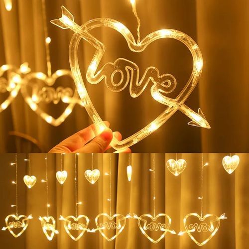 Rideaux Lumineux Led En Forme Cœur & Love - Prix en Algérie