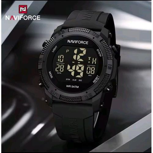 product_image_name-Naviforce-Montre pour homme - Water Résiste - Bracelet En Gel De Silione - Noir-1