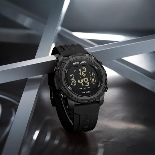 product_image_name-Naviforce-Montre pour homme - Water Résiste - Bracelet En Gel De Silione - Noir-2