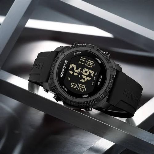 product_image_name-Naviforce-Montre pour homme - Water Résiste - Bracelet En Gel De Silione - Noir-3