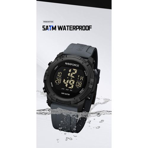 product_image_name-Naviforce-Montre pour homme - Water Résiste - Bracelet En Gel De Silione - Noir-4