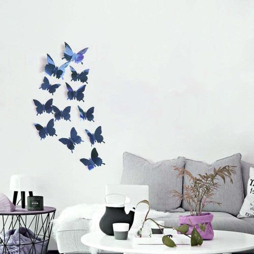 Stickers Muraux 3D Papillons X12 Effet Miroir - Autocollant Décoration De  Maison Bleu - Prix en Algérie