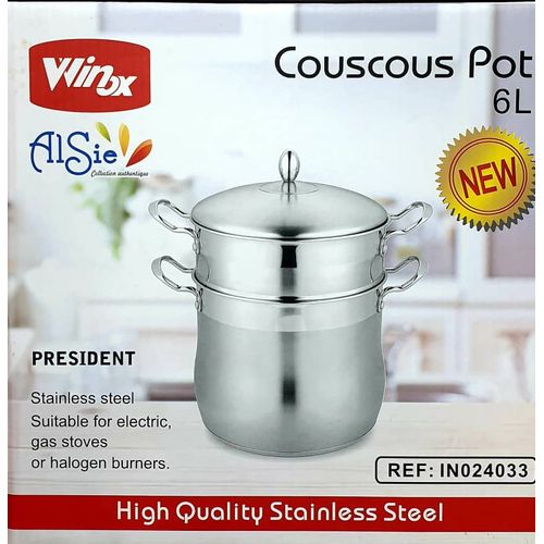 Couscoussier Cuit Vapeur - Inox-6L - Prix en Algérie