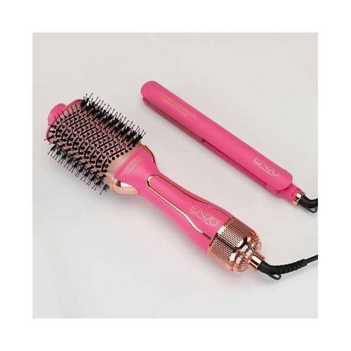 product_image_name-ENZO PROFESSIONAL-Brosse rotatife + lisseur Pack 2 Vitesse 1300 W - Rose -1