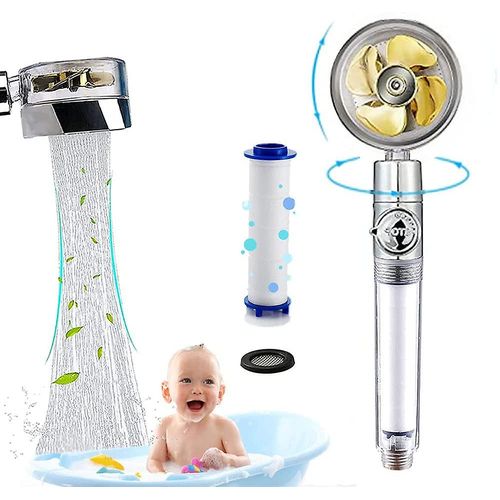 Pommeau de douche turbo haute pression avec tuyau, 6 modes, déterminer l' économie, noir, bouton d'arrêt d'eau à une touche, ventilateur avec tuyau,  accessoires pour la maison - AliExpress