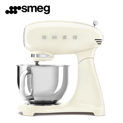 product_image_name-Smeg-روبوت عجّان 800 واط بول سعة 4.8 لتر مع 10 سرعات متعددة الوظائف مع 3 مضارب، خطاف عجين، غطاء - تصميم الخمسينيات كريم - SMF03CREU-1