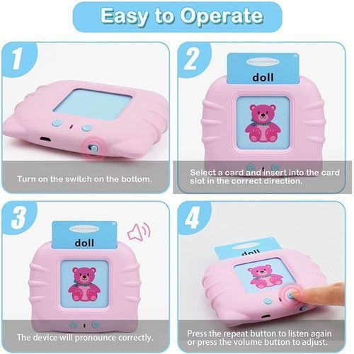 Rose-anglais Type de carte d'illumination Éducation précoce Machine Toddler  Jouets d'apprentissage Adapté pour les enfants de 1 à 3 ans Jouets d'apprentissage  électroniques / Suita