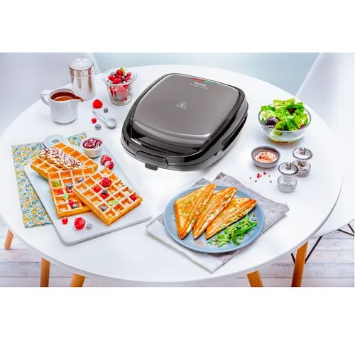 product_image_name-Tefal-Machine a gaufres & Sandwichs 2EN1 Snack Time  Gaufrier / Panineuse- 700W-SW341812- Gris-3