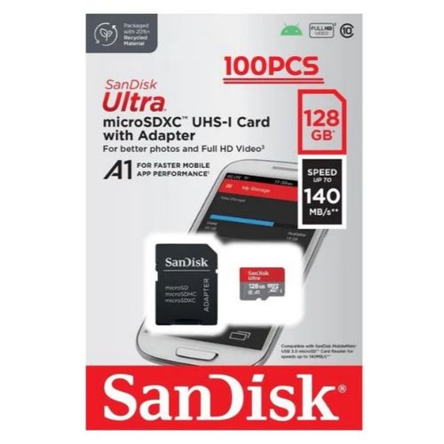 Carte Mémoire SanDisk Ultra MicroSDXC UHS-I -128 Gb Vitesse 100 Mb / s -  Prix en Algérie