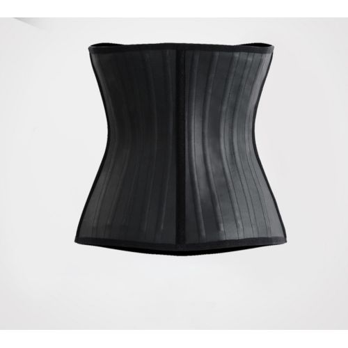 Corset - Gaine Amincissante Latex- A Boutons Crochets & Zippé - ST-7058 -  Noir - Prix en Algérie