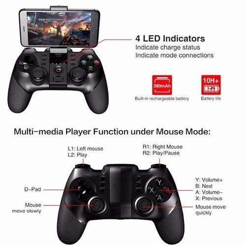 Manette Smartphone Sans fil Bluetooth pour TV Box/Smart TV/VR/PS3