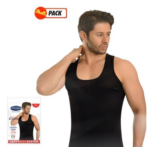 Pack De 3 Débardeurs - Intima Tricot De Peau Italien Homme - Noir