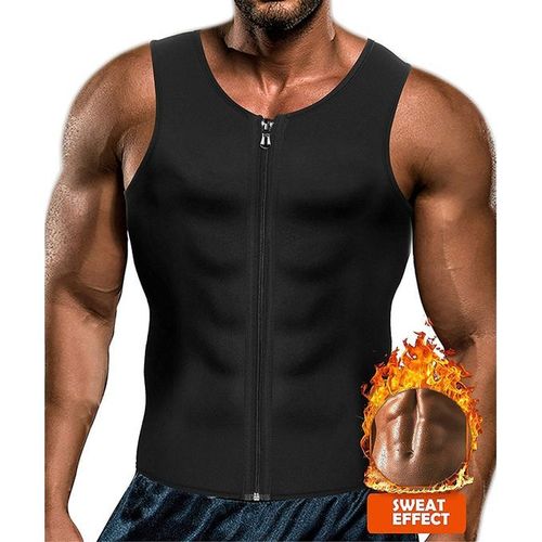 product_image_name-Générique-Waist Support Gaine De Sudation Zippée Pour Homme -Noir (H3)-2