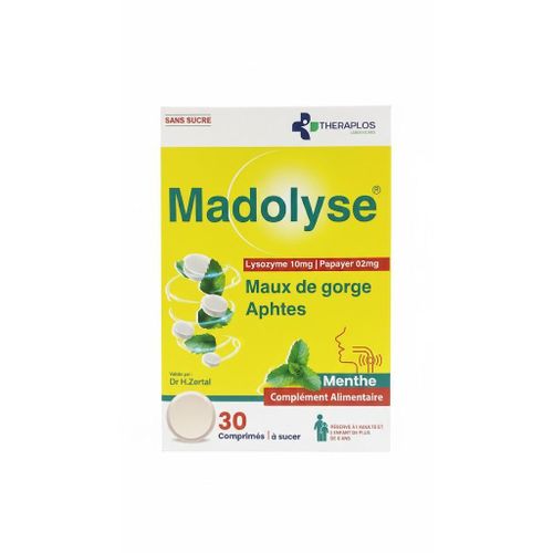 product_image_name-pas de marque-Madolyse : Complexe Lysozyme 10mg / Papayer – Confort Respiratoire Saveur Menthe.-1