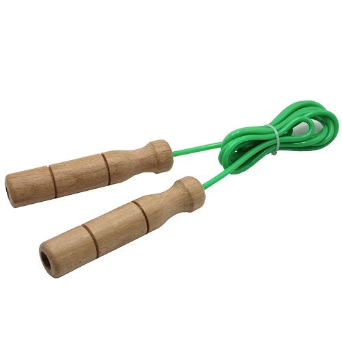 Accessoire pour exercices de saut à la corde : Jump rope 2,7 m et poignées  en bois
