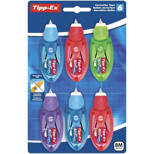 Tipp-Ex Lot de 06 Rubans Correcteur - Microtape Twist - Coloris