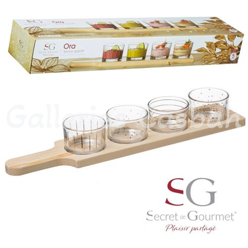 Set apéritif White 5 pièces en bambou - SECRET DE GOURMET