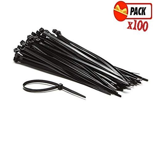 Pack De 100pcs Attache Câble 25 cm - Nylon - Noir - Prix en