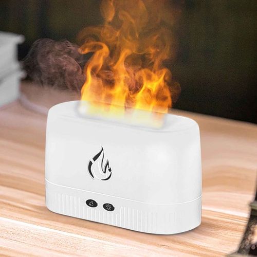 Diffuseur d'aromathérapie à flamme DQ709 humidificateur d'air USB silencieux  (blanc)