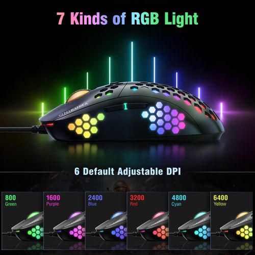 Souris Gamer Cw903 - Rgb Filaire 6400 Dpi - 6 Boutons