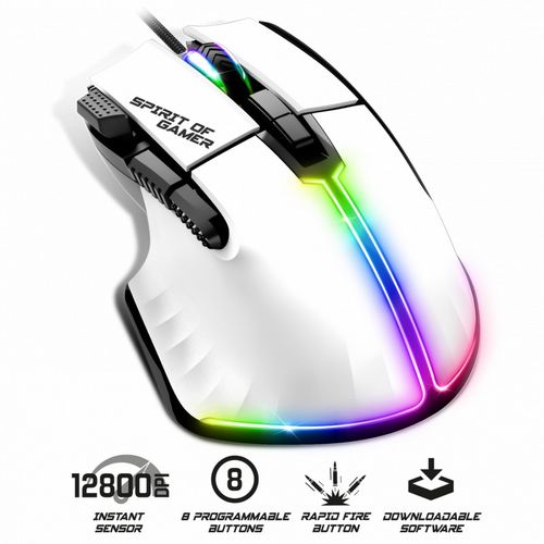 Souris Filaire USB pour Gamer - Droitier - Capteur Optique 12800