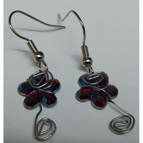 product_image_name-L.M.HandMade-Boucles d'oreilles N°45 - Fleurs - Perles avec reflets-1