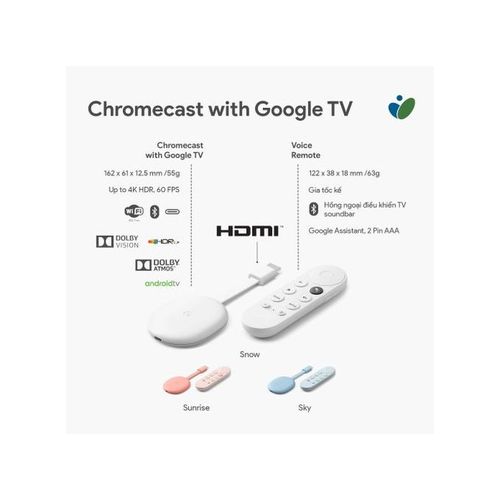 Chromecast TV Ultra New + Télécommande Blanc GOOGLE - GOOGLE TV 