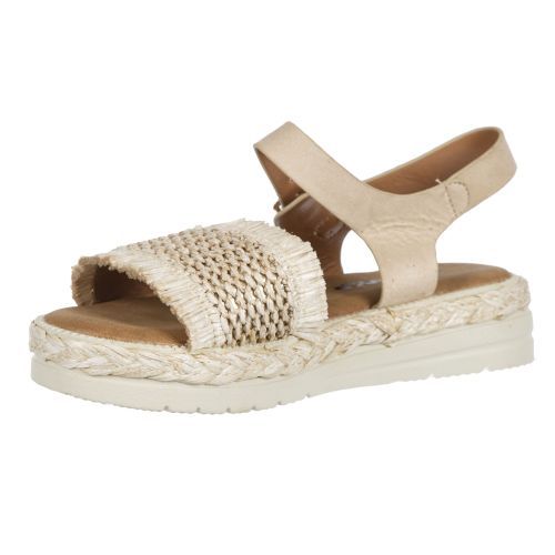 product_image_name-Tony P-Sandale Femme Plat  Avec Motif  - Beige-3