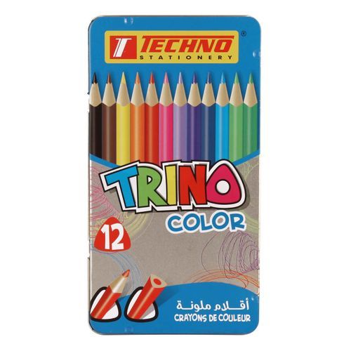 Crayons De Couleurs Trino - Boite En Métal De 12 Couleurs Grand Format -  Prix en Algérie