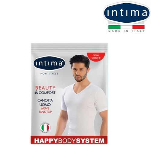 Tricots De Peau Homme Demi Manche Col V - Italien - Blanc - Prix