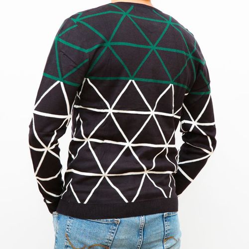 product_image_name-Coton-Pull Homme Free Cook  Col V coton Style Décontracté Super Confortable - Noir-3