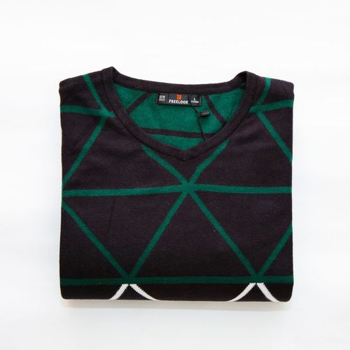 product_image_name-Coton-Pull Homme Free Cook  Col V coton Style Décontracté Super Confortable - Noir-4