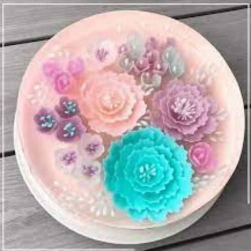 Seringue De Rose Et Gateaux Sur Gélatine - 10 Eguiles Avec Motifs