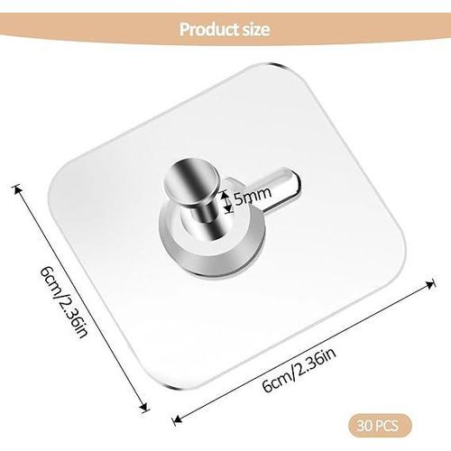 product_image_name-Générique-Pack de 10 Crochets muraux Tête Plate, auto-adhésifs, sans perçage-3