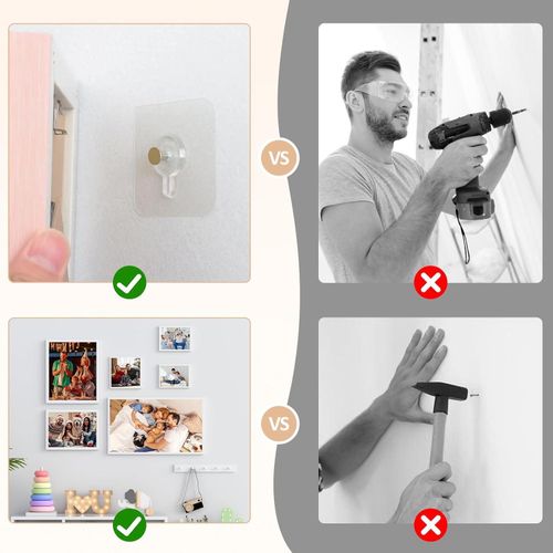 product_image_name-Générique-Pack de 10 Crochets muraux Tête Plate, auto-adhésifs, sans perçage-4